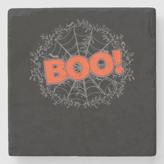 Spooky Halloween Spindelnät Boo Gift Idea Stenunderlägg (Framsidan)