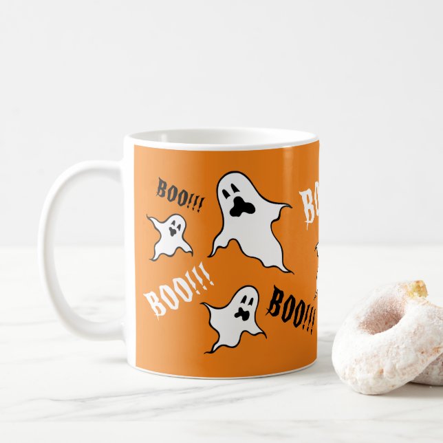 Spooky Halloween Spöken Coffee Mugg (Med munk)