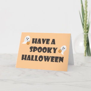 Spooky Halloween Spöken Halloween Candy Orange Helgkort