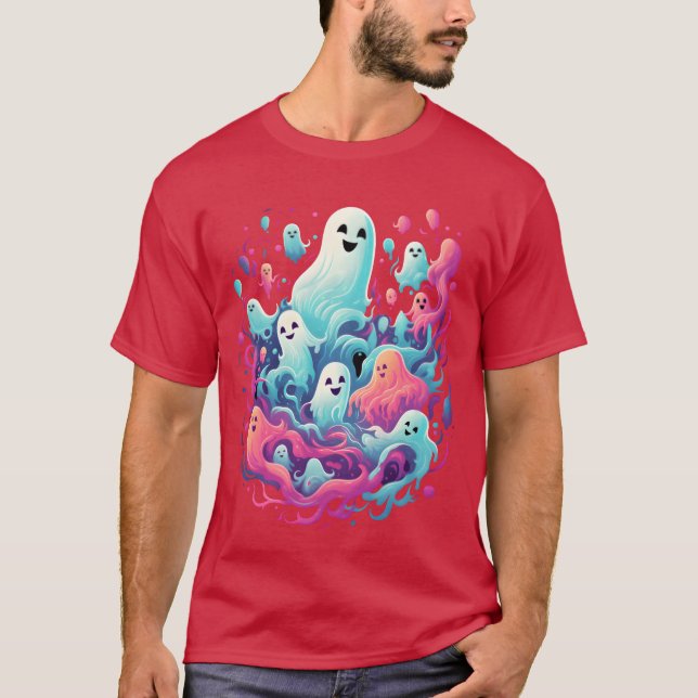 Spooky Halloween Spöken-pojken T Shirt (Framsida)