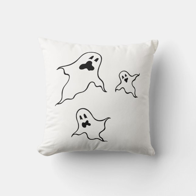 Spooky Halloween Spöken Throw Cushion Kudde (Framsida)