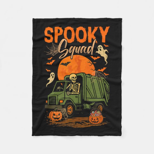 Spooky Halloween Squad Skeleton Driving Sopor Tr Fleecefilt (Framsidan)
