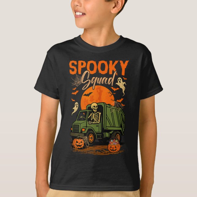 Spooky Halloween Squad Skeleton Driving Sopor Tr T Shirt (Framsida)