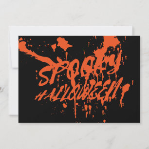 Spooky Halloween Stänk Retro Red Orange Horror Julkort