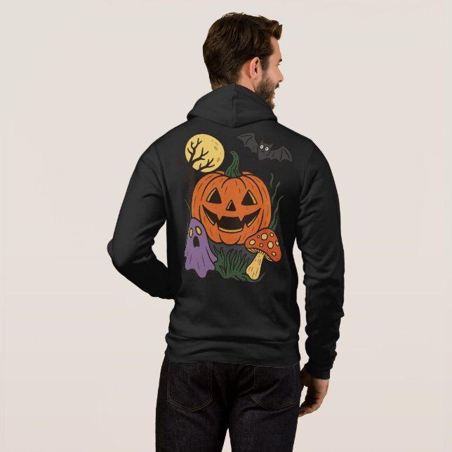 Spooky Halloween Sticker T Shirt (Hel baksida)