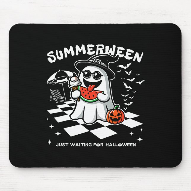 Spooky Halloween Summer Vibes Pumpkin Ghost Tee Musmatta (Framsidan)