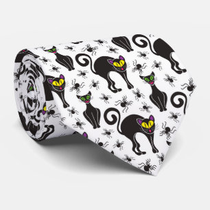 spooky Halloween svarta katter tiled party Slips