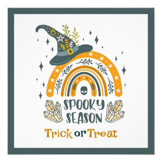 Spooky Halloween-symboler mönster Fototryck