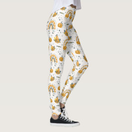 Spooky Halloween-symboler mönster Leggings