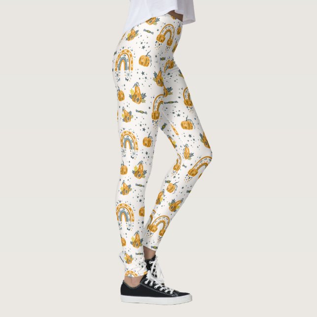 Spooky Halloween-symboler mönster Leggings (Höger)