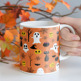 Spooky Halloween-symboler sömlös mönster Mugg