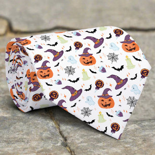 Spooky Halloween Symbols Funny Icons Mönster Slips