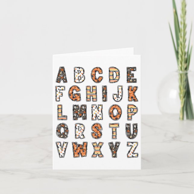 Spooky Halloween Teacher Alphabet Kort (Framsida)