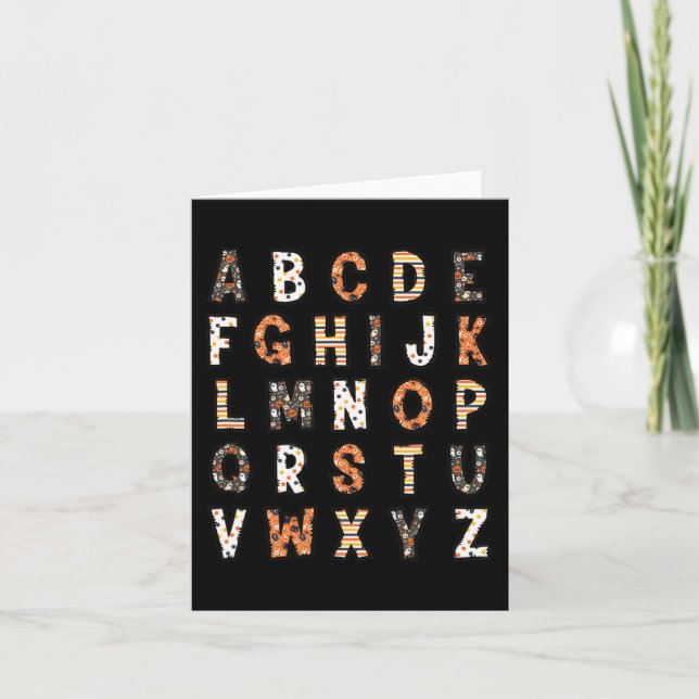 Spooky Halloween Teacher Alphabet Kort (Framsida)