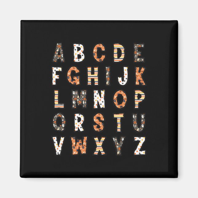 Spooky Halloween Teacher Alphabet Magnet (Framsidan)