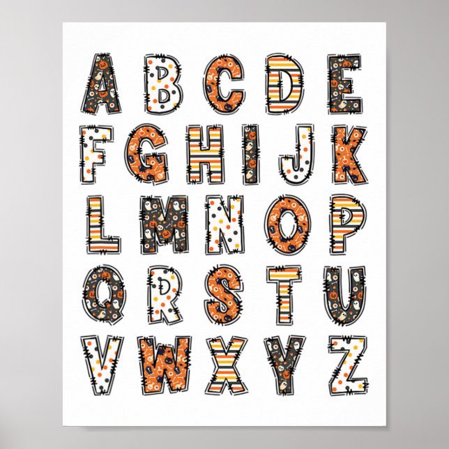 Spooky Halloween Teacher Alphabet Poster (Framsidan)