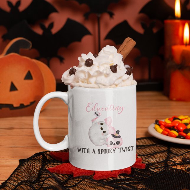 Spooky Halloween Teacher Två-Tonad Mugg (Spooky Halloween Teacher Two-Tone Coffee Mug
🎃👻 Bewitching You with Knowledge - The Halloween Teac)
