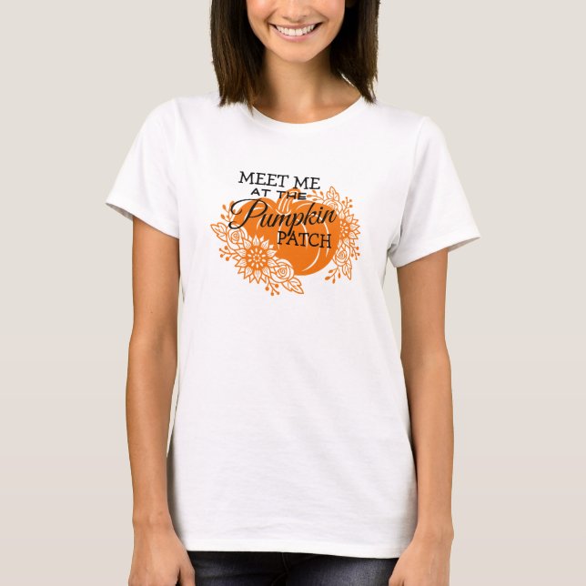 Spooky Halloween Tee, träffa mig på Pumpkin Patch T Shirt (Framsida)