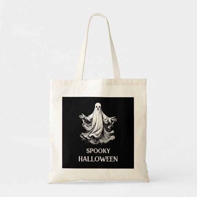 Spooky Halloween Tote Bag med spöke Tygkasse (Framsidan)