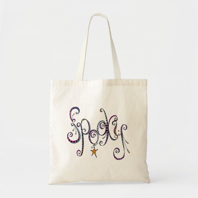 Spooky Halloween Tote Bag Tygkasse (Framsidan)