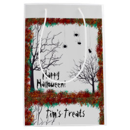 Spooky Halloween Träd Foliage Gräns personalize