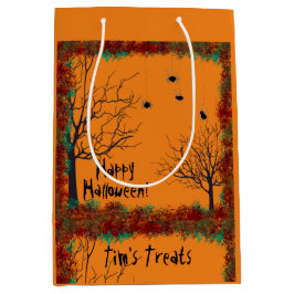 Spooky Halloween Träd Foliage Gräns personalize