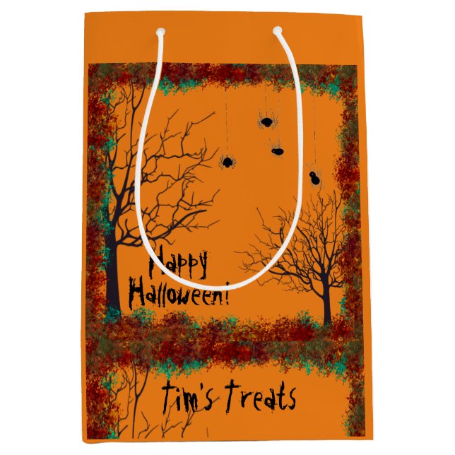 Spooky Halloween Träd Foliage Gräns personalize (Framsidan)
