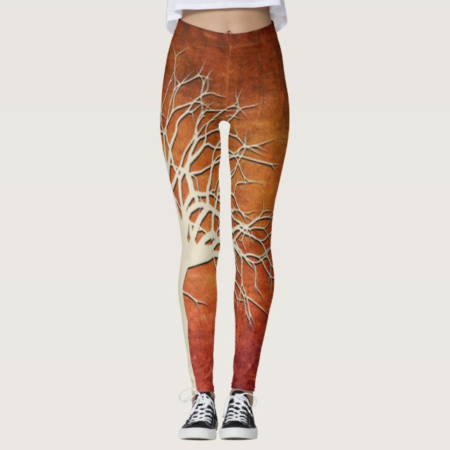 Spooky Halloween Träd Leggings (Framsida)
