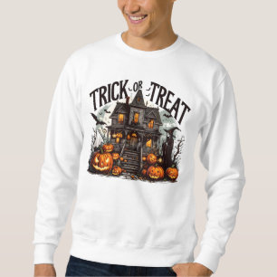 Spooky Halloween-trick-or-treat night Lång Ärmad Tröja
