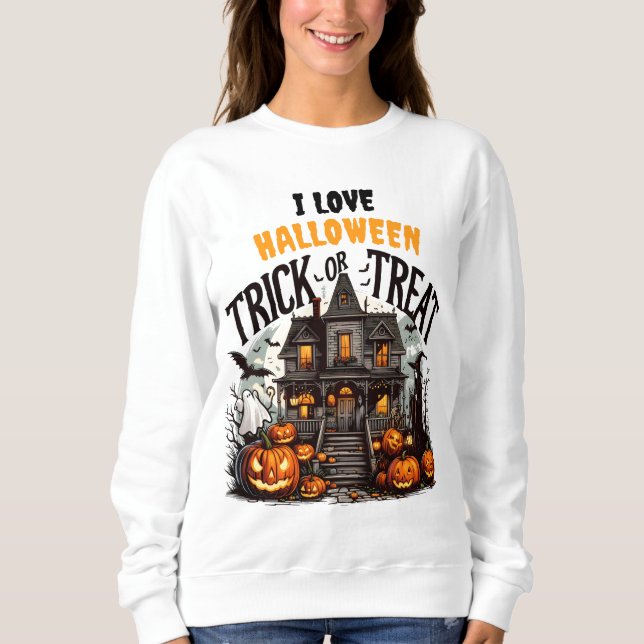 Spooky Halloween-trick-or-treat night T Shirt (Framsida)
