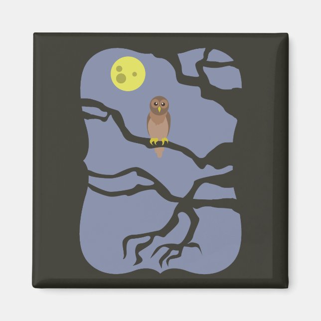 Spooky Halloween Uggla Magnet (Framsidan)