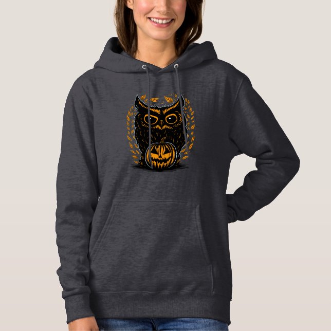 Spooky Halloween Uggla T Shirt (Framsida)