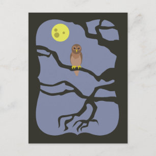 Spooky Halloween Uggla Vykort