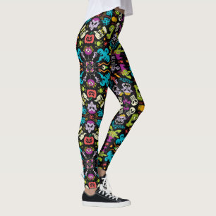 Spooky Halloween-varelser i coola mönster Leggings
