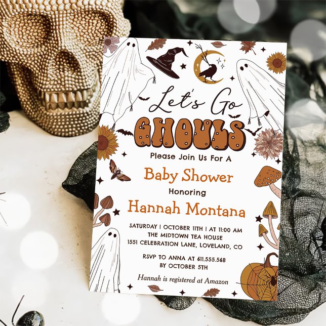 Spooky Halloween Vintage Baby Shower Party Inbjudningar (Skapare uppladdad)