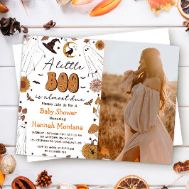 Spooky Halloween Vintage Baby Shower Party Photo Inbjudningar