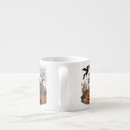 Spooky Halloween Vintage Design - Ghost, Pumpkin Espressomugg