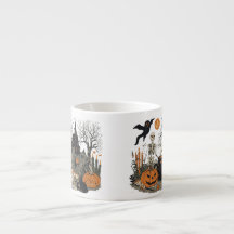 Spooky Halloween Vintage Design - Ghost, Pumpkin