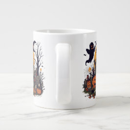 Spooky Halloween Vintage Design - Ghost, Pumpkin Jumbo Mugg