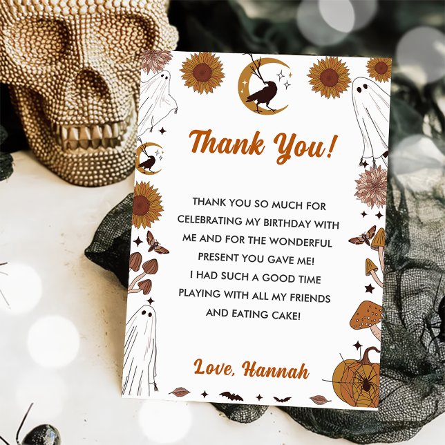 Spooky Halloween-Vintage Tack Kort (Skapare uppladdad)