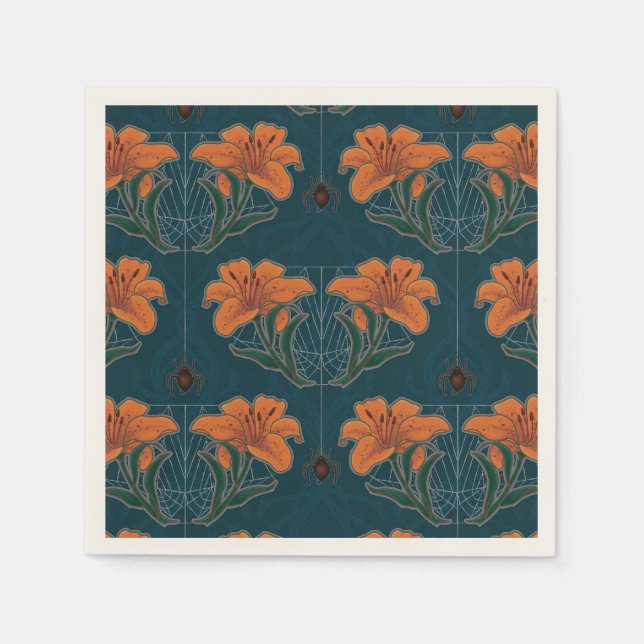 Spooky Halloween Whimsical Vintage Stil Pappersservett (Framsidan)