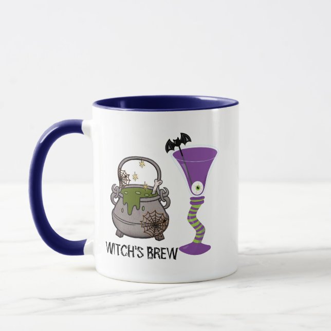 Spooky Halloween Witch Brew Mugg - Lila & Grönt (Vänster)