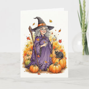 Spooky Halloween Witch Kort