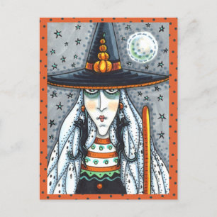 SPOOKY HALLOWEEN WITCH, WEARING BLACK CAT JEWELERY VYKORT