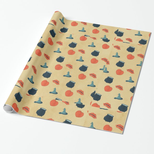 Spooky Halloween Wrapping Papper Presentpapper (Utrullad)
