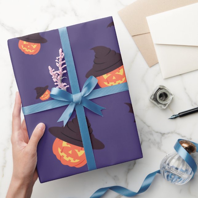 Spooky Halloween Wrapping Papper - Pumpkin & Fladd Presentpapper (Gifting)