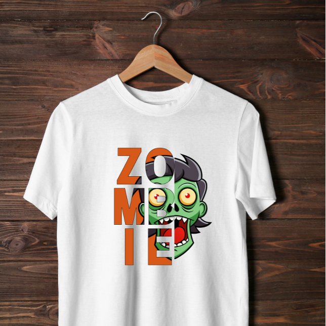 Spooky Halloween Zombie Design T Shirt (Skapare uppladdad)