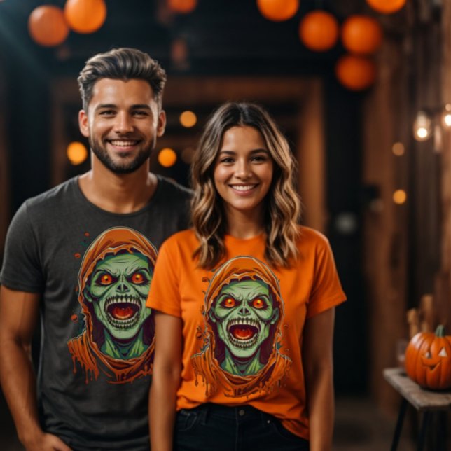 Spooky Halloween zombie-monster T Shirt (Halloween zombie monster)