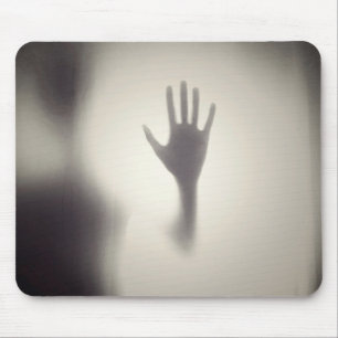 Spooky Hand på Glass Panel Halloween Mousepad Musmatta