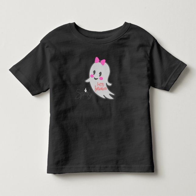 Spooky Happy halloween Black T Shirt (Framsida)